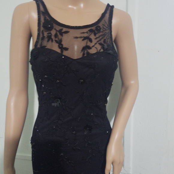 Parker black embroidered sequin gown 4 - Picture 5 of 7